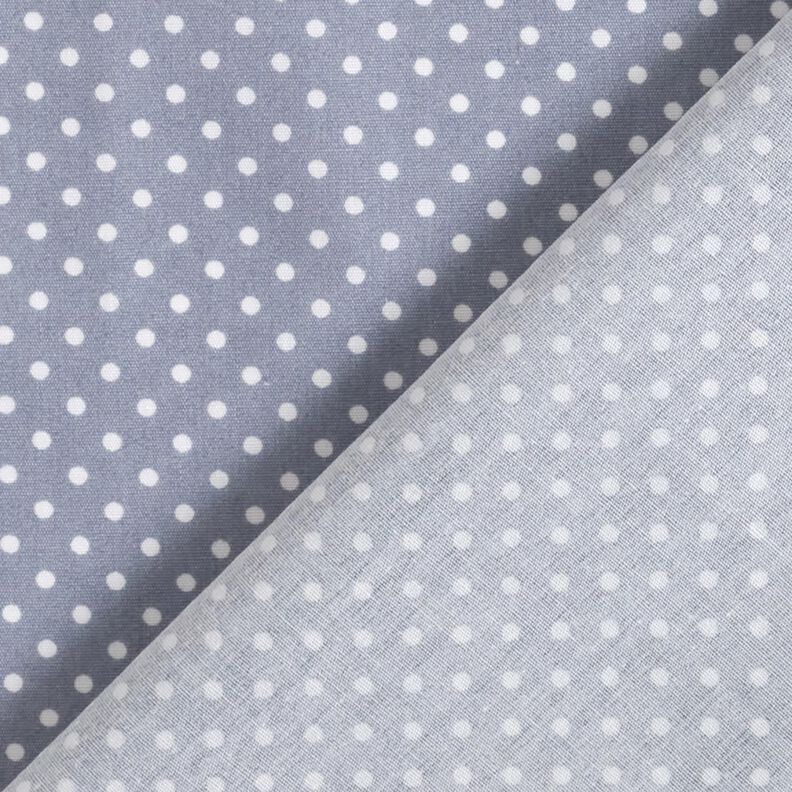 Popelina de algodão Mini Polka Dots – azul aço/branco,  image number 4