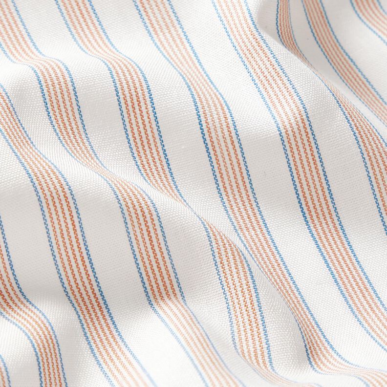 Tecido de algodão Riscas bicolores – branco sujo/damasco,  image number 2