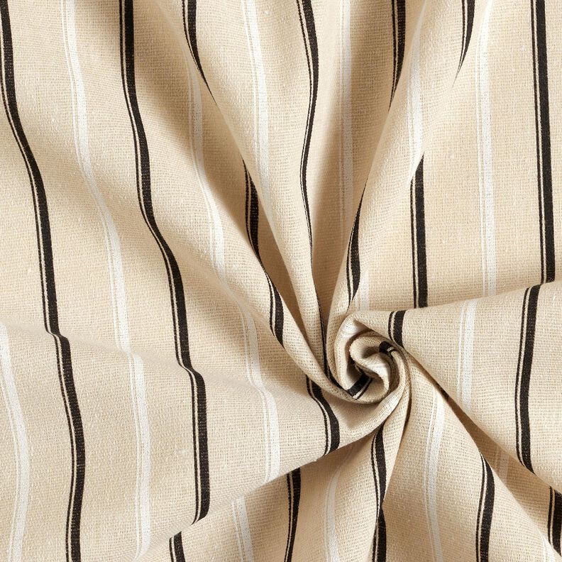 Mix de linho Riscas – amêndoa/preto,  image number 3