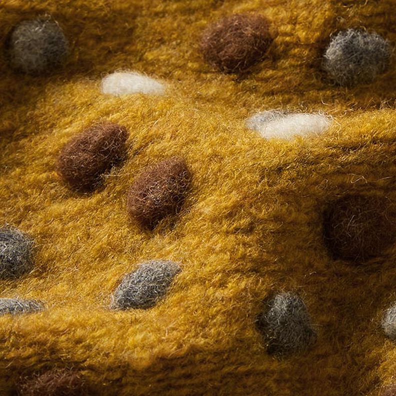 Malha de lã Borbotos coloridos – amarelo-caril,  image number 2