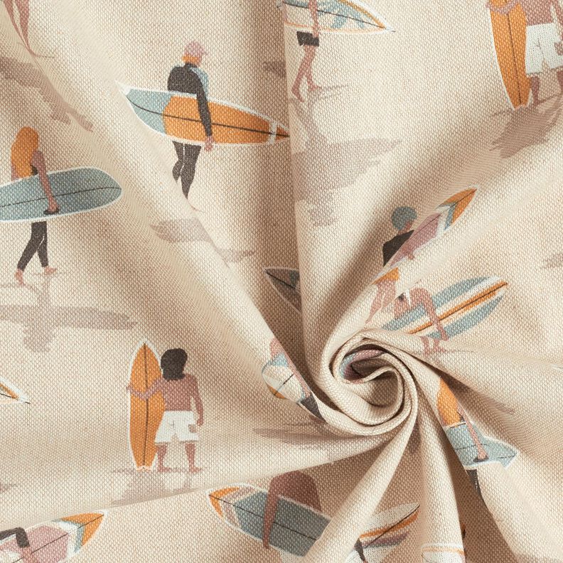 Tecido para decoração Meio linho Panamá Surfista – eucalipto/natural,  image number 3