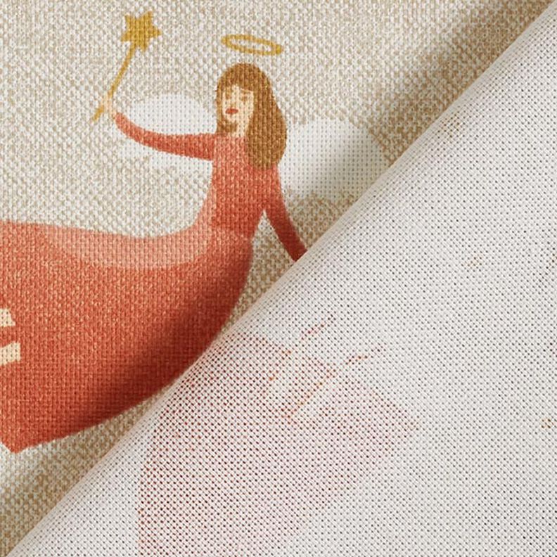Tecido para decoração Meio linho Panamá Anjinho – natural/cor de coral,  image number 4