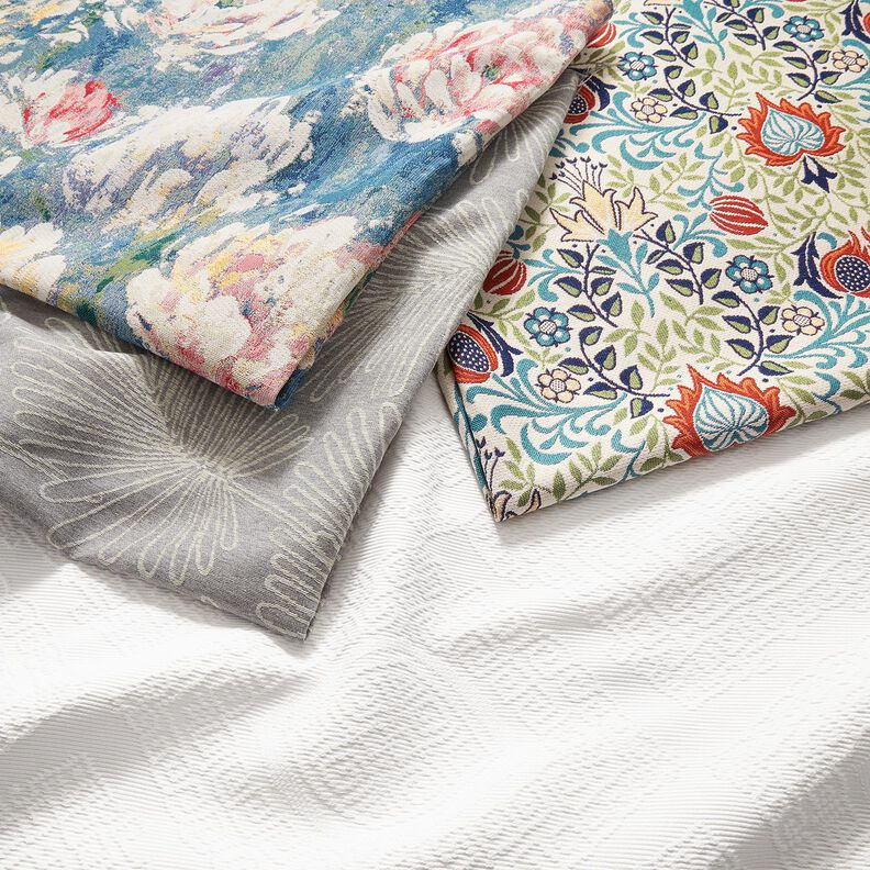 Tecido para decoração Jacquard Contornos de folhas – cinzento,  image number 5