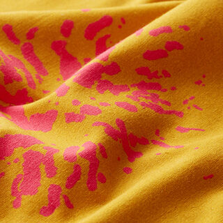 GOTS Jersey de algodão Flor de sabugueiro | Tula – amarelo-caril/rosa intenso, 
