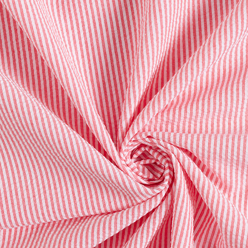 Anarruga Riscas de mistura de algodão – vermelho/branco sujo,  image number 3