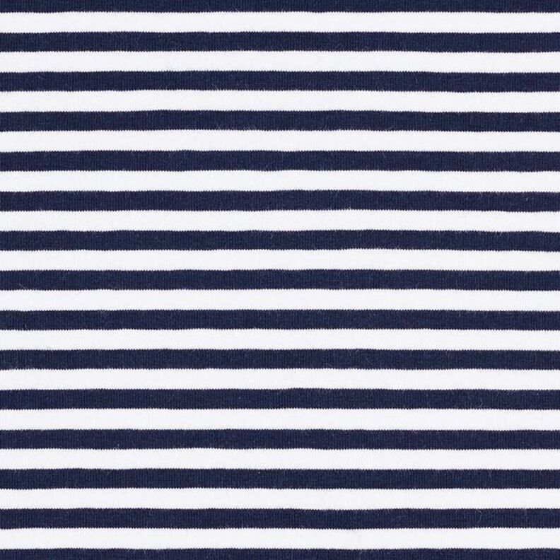 Jersey de algodão Riscas estreitas – azul-marinho/branco,  image number 1