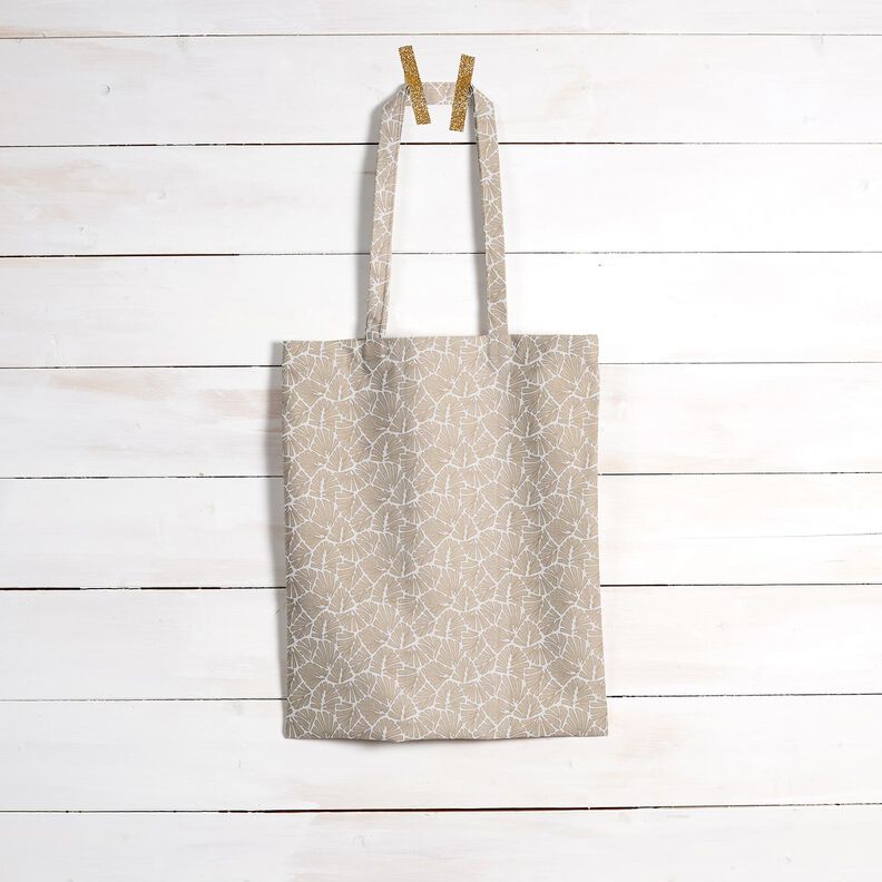 Algodão revestido Folhas mini abstratas – bege/branco,  image number 8