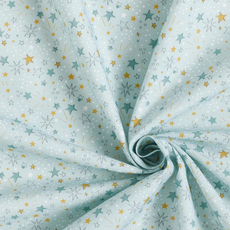 Popelina de algodão Céu estrelado – azul bebé,  image number 3