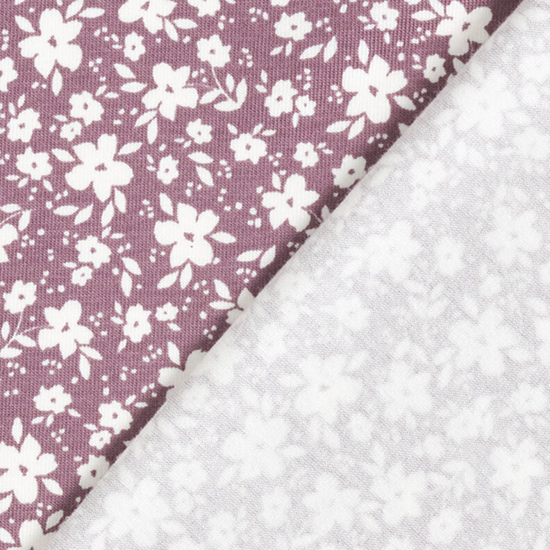 Jersey de algodão Florzinhas bicolores  – rosa-velho escuro,  image number 4