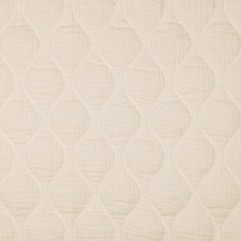 Tecido acolchoado Musselina Ondas – branco sujo,  image number 1