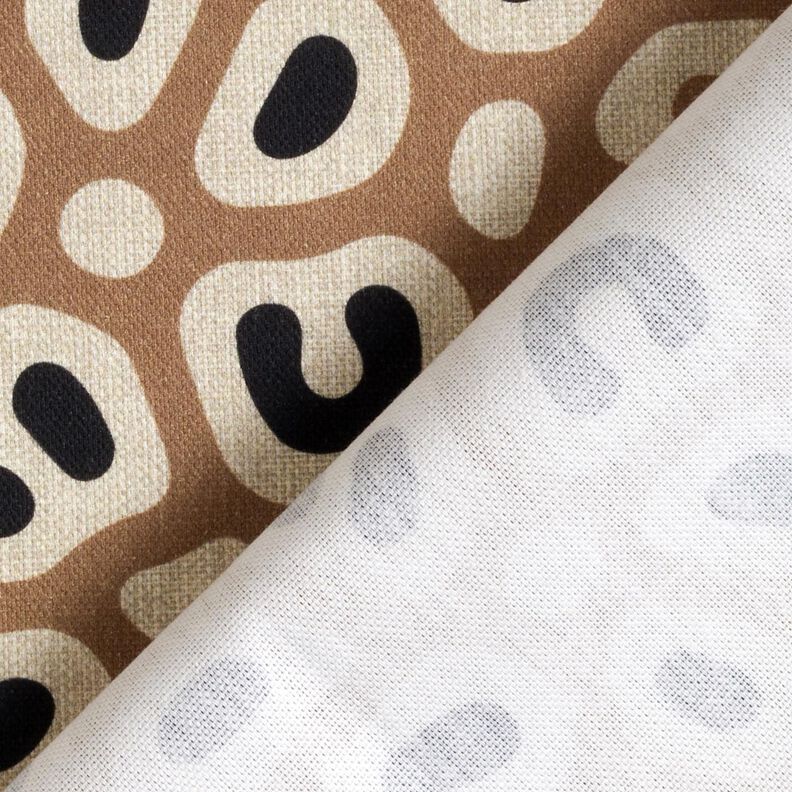 Tecido para decora&ccedil;&atilde;o Meio linho Panam&aacute; Padr&atilde;o Leo abstrato &ndash; castanho claro/caju,  image number 4