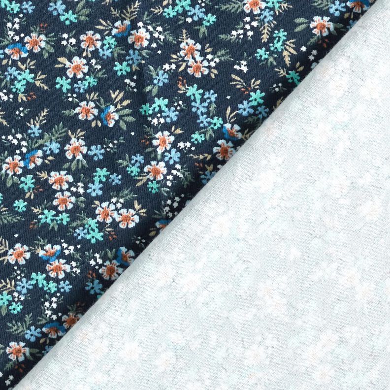 Jersey de algodão Mar de florzinhas – azul-noite/eucalipto,  image number 4