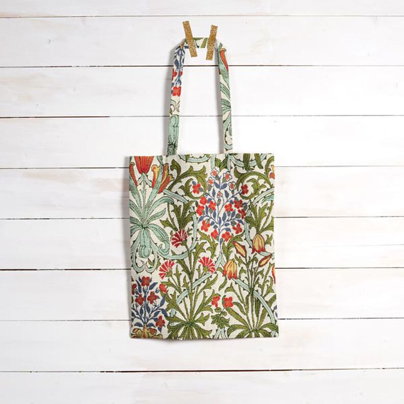 Tecido para decoração Gobelina motivo floral em art nouveau – creme/verde claro,  image number 6