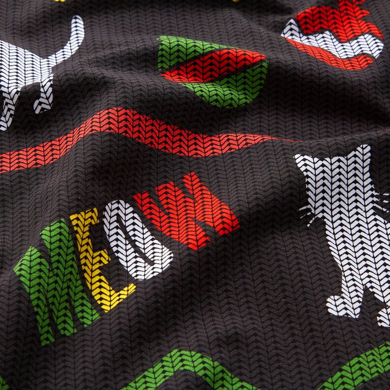 French Terry Meow | Glitzerpüppi – granito/amarelo-limão,  image number 2