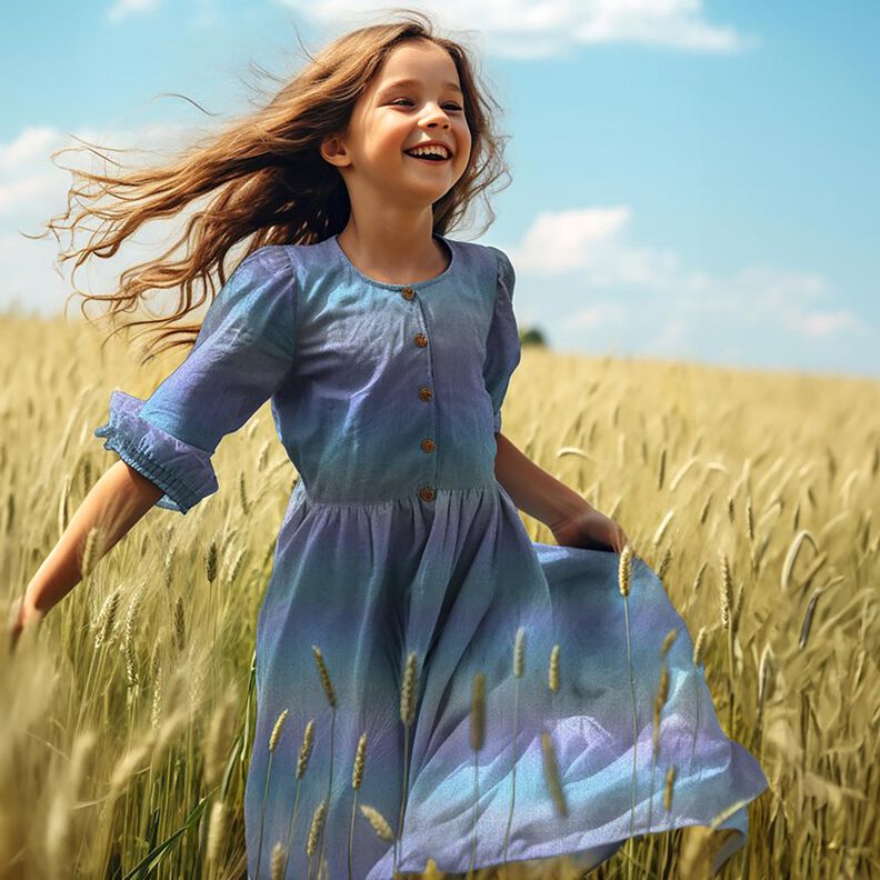 Chambray Brilho do arco-íris Estampado prateado | Poppy Fabrics – azul ganga/colorido,  image number 6