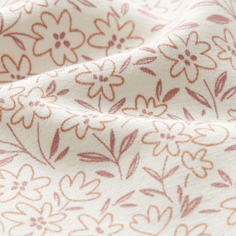 Jersey de algodão Florzinhas desenhadas  – branco sujo,  image number 2