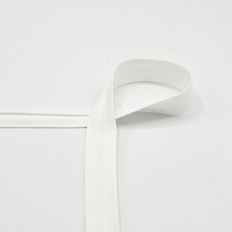 Fita de viés em algodão Popelina [20 mm] – branco,  image number 1