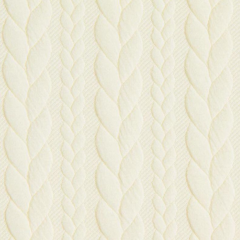 Jersey Jacquard Cloqué Padrão entrançado – branco,  image number 1