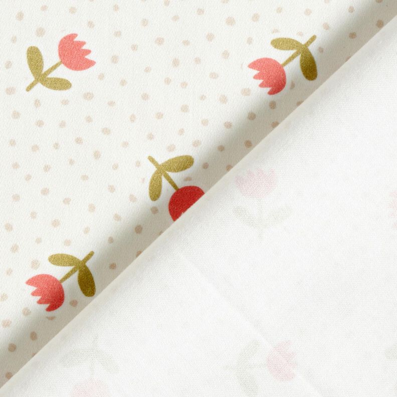 Tecido para decoração Cetim de algodão Túlipas engraçadas – marfim/lagosta,  image number 4