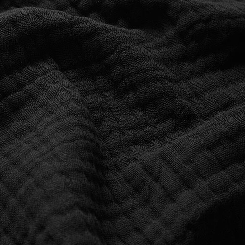 GOTS Musselina de algodão de três camadas – preto,  image number 3