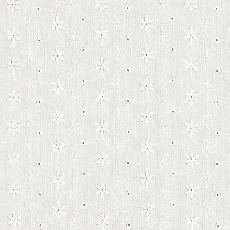 Cambraia de algodão Bordado inglês Gavinhas florais – branco sujo,  image number 1