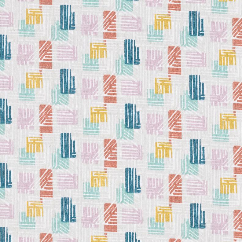 Tecido de algodão Cretone Formas sombreadas – cinzento-prateado/púrpura média,  image number 1