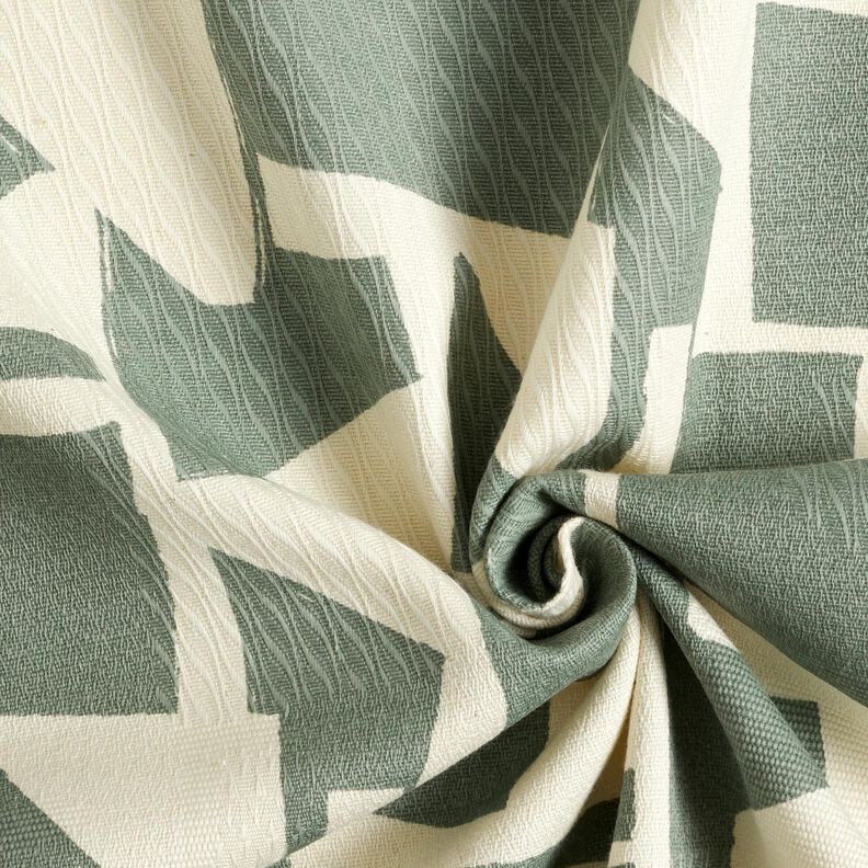Tecido para decoração Jacquard Estrutura abstrata – verde amarelado/branco sujo,  image number 3