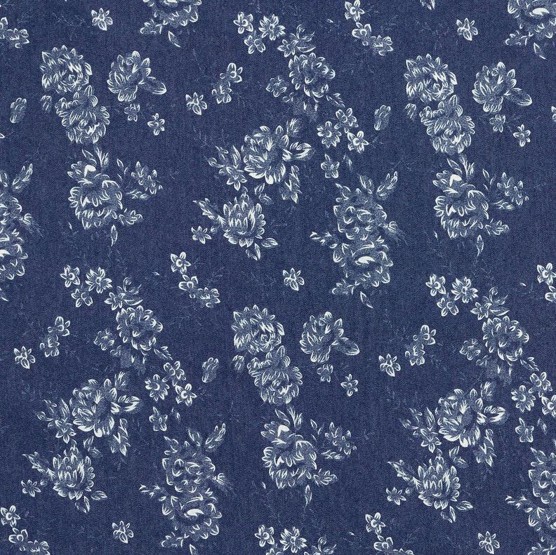 Chambray Rosas pequenas – azul-marinho/branco sujo,  image number 1