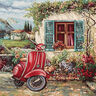 Painel decorativo Gobelina Vespa – carmin/bege claro,  thumbnail number 1