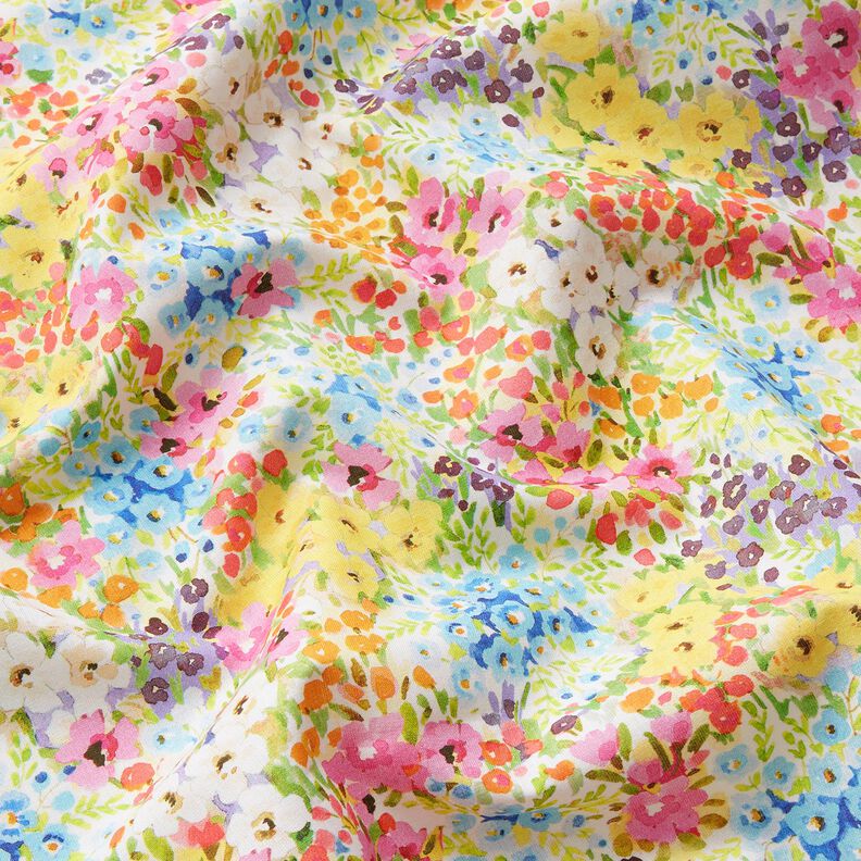 Tecido de algodão Popelina Flores coloridas – lavanda/azul,  image number 2
