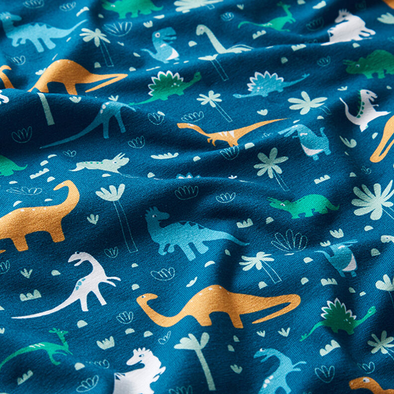 Jersey de algodão Mundo dos Dinossauros | PETIT CITRON – azul petróleo,  image number 2
