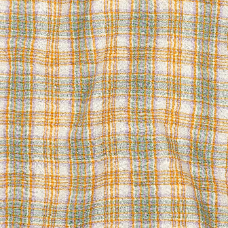 Musselina/ Tecido plissado duplo Xadrez | Poppy Fabrics – amarelo-caril/salva,  image number 2