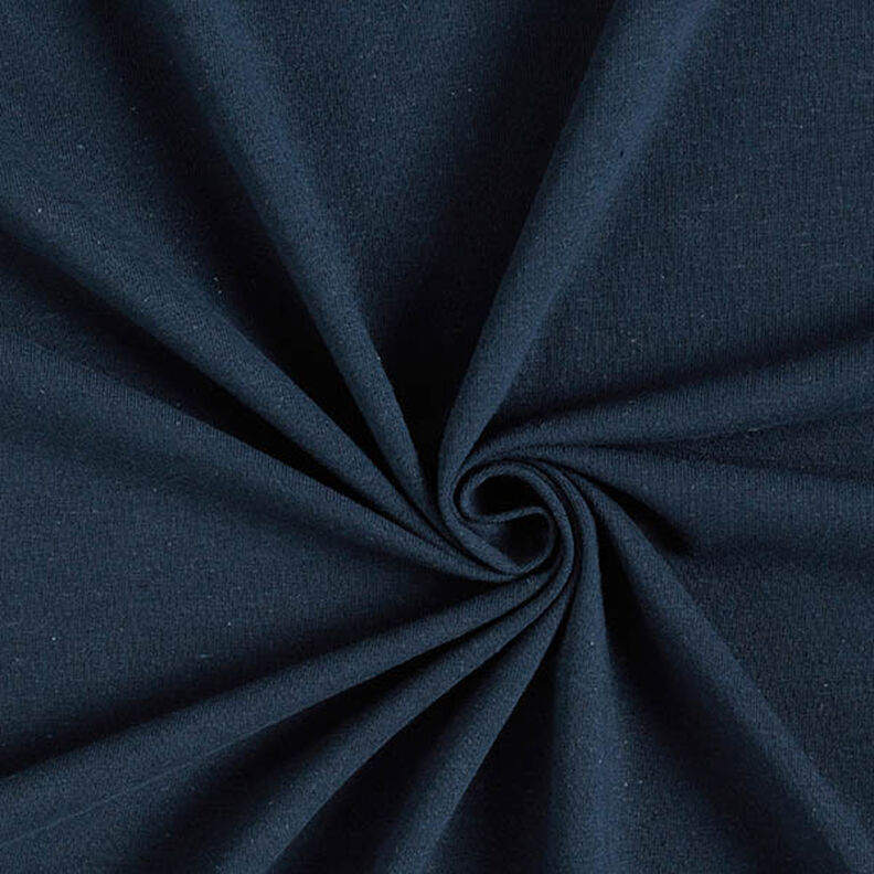 Jersey em mistura algodão e linho liso – azul-marinho,  image number 1