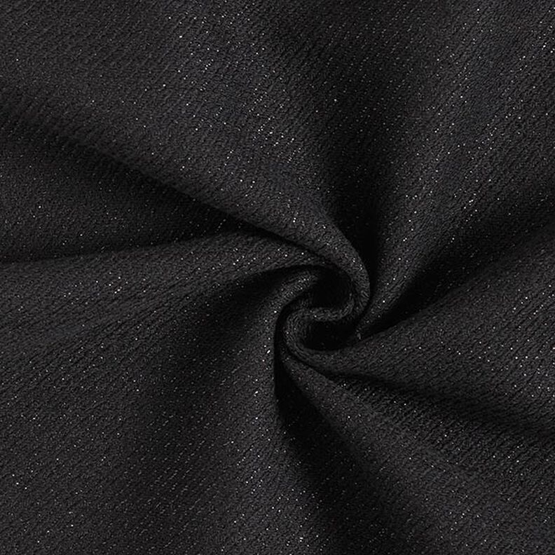 Tecido para fatos senhora Brilho Textura diagonal – preto,  image number 1
