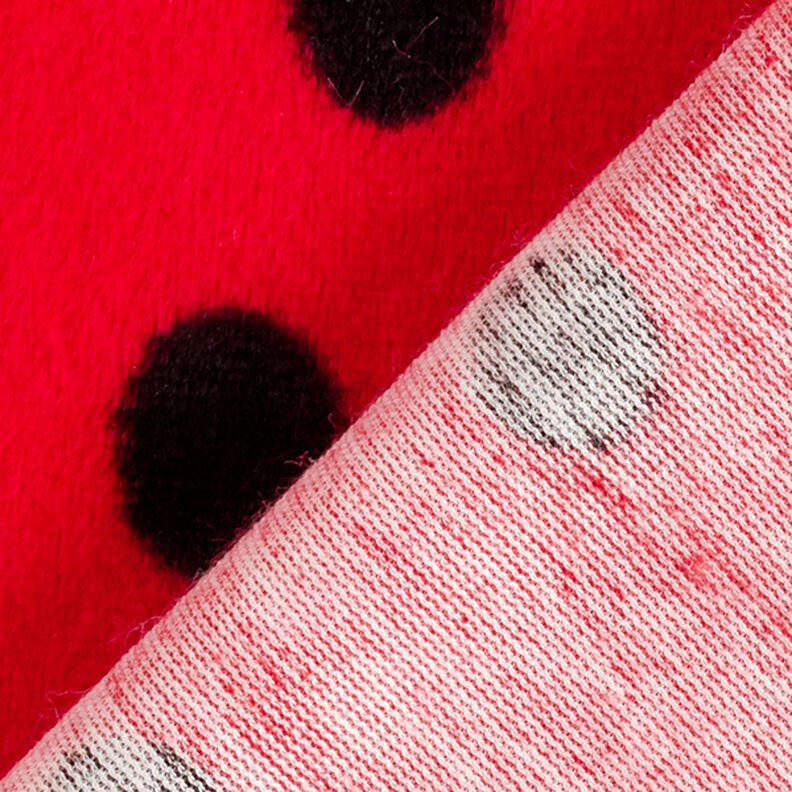 Pelo artificial Pintas de joaninha – vermelho/preto,  image number 3