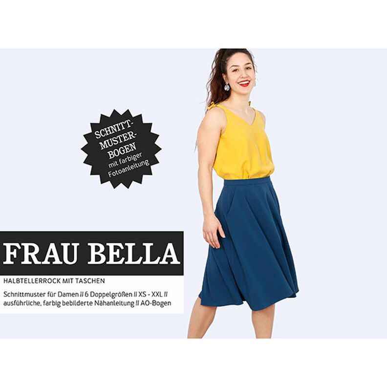FRAU BELLA - Saia semicircular com bolsos, Studio Schnittreif | XS - XXL,  image number 1