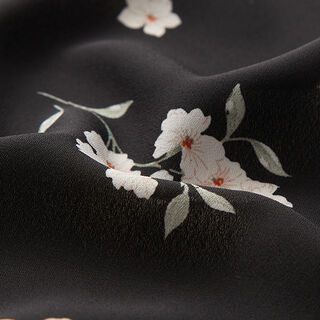 Tecido para blusas Flores pequenas – preto, 
