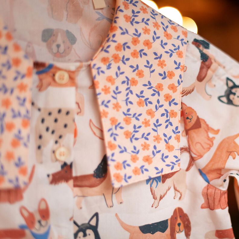 GOTS Popelina de algodão Flores espalhadas | Poppy Fabrics – natural/laranja-pêssego,  image number 7