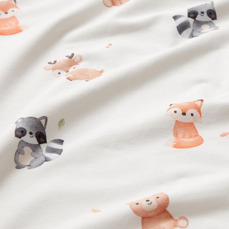 GOTS Jersey de algodão Animais bebé Impressão Digital – marfim,  image number 2