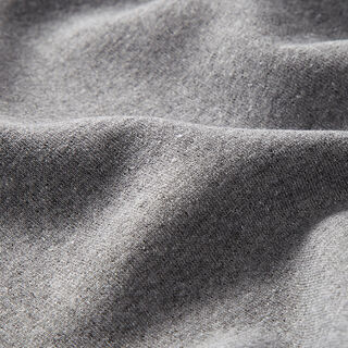 Tecido para sweatshirt reciclado Mistura de algodão, cardado – cinzento, 