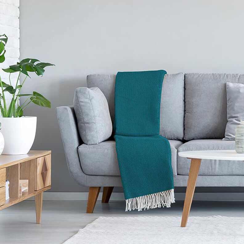 Tecido piqué em favo – azul petróleo,  image number 7