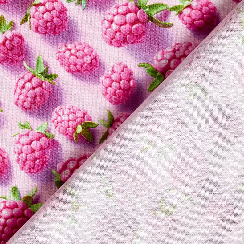 Tecido de algodão Popelina Framboesas garridas – púrpura média/verde maçã,  image number 4