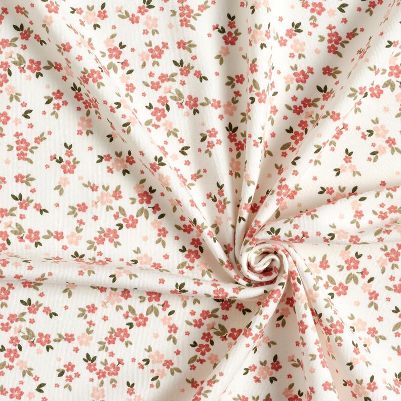 Jersey de algodão Flores rosa – marfim,  image number 3