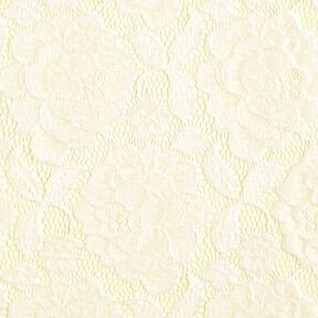 Renda elástica Flores e folhas – branco sujo, 