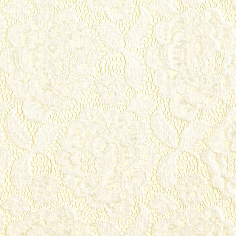 Renda elástica Flores e folhas – branco sujo,  image number 1