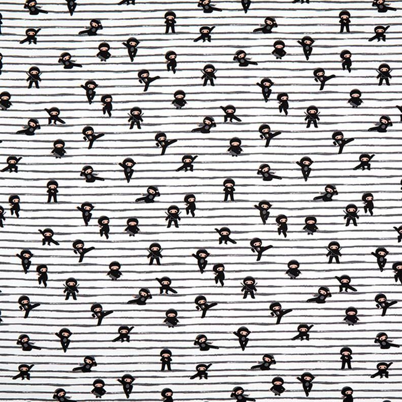 Jersey de algodão Ninjas às riscas  – branco,  image number 1