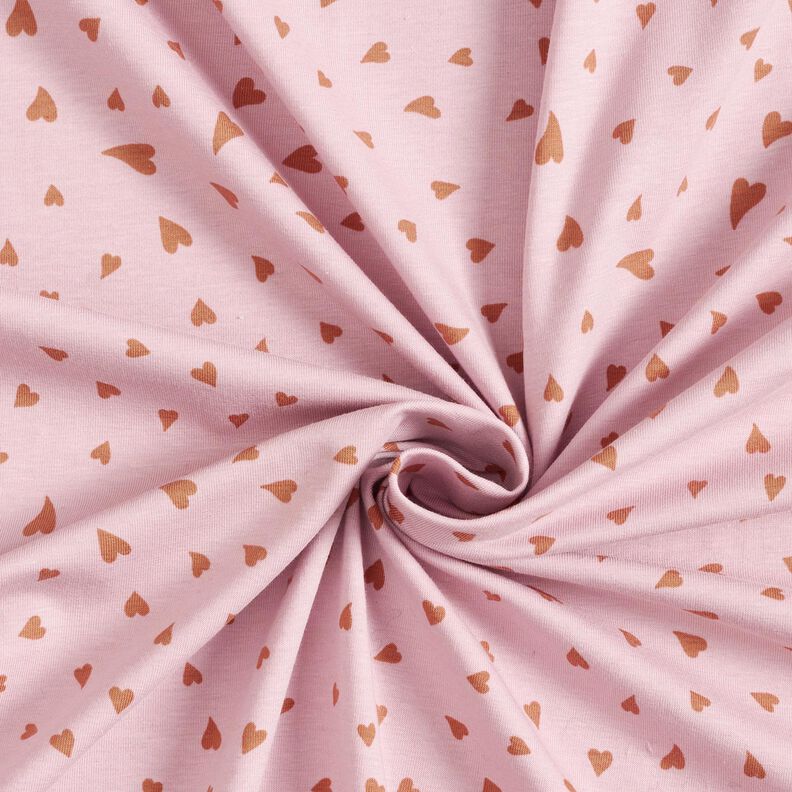 Jersey de algodão Corações em espiral – rosa-velho claro,  image number 3