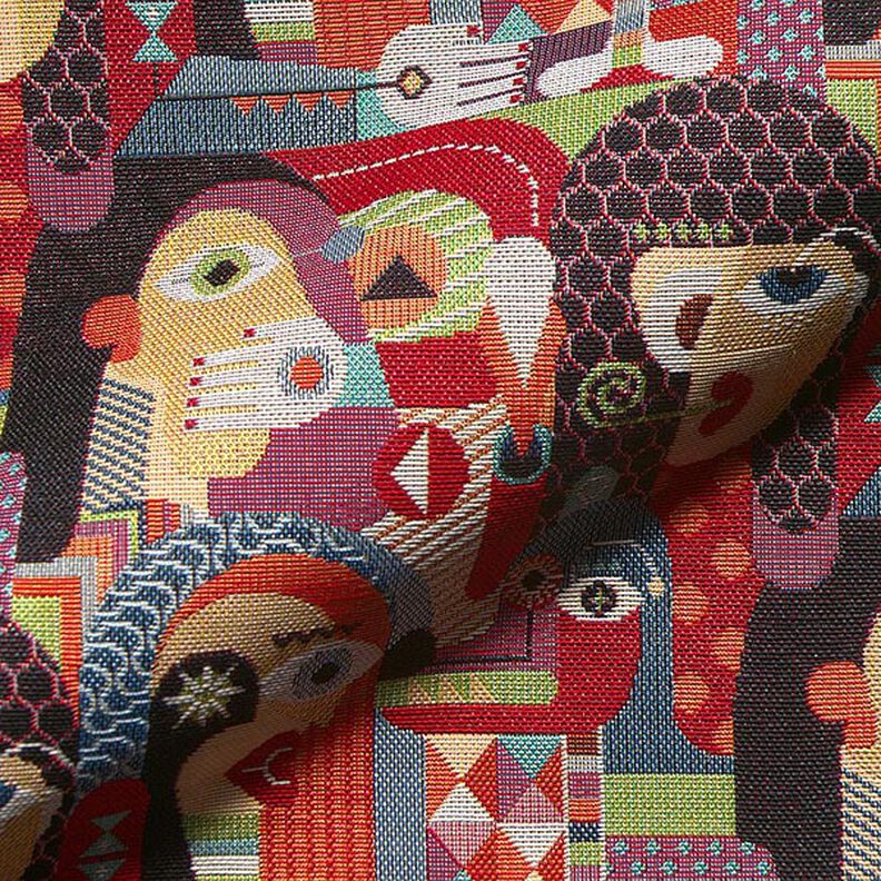 Tecido para decoração Gobelina Rostos abstratos – preto,  image number 2