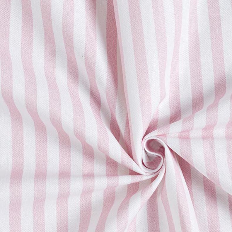 Tecido para decoração Meio linho Panamá Riscas longitudinais – rosé/branco,  image number 3