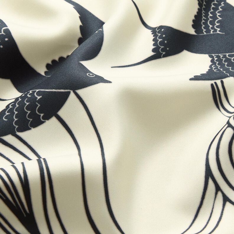 Painel de cetim Andorinhas | Katia Fabrics – antracite/creme,  image number 8